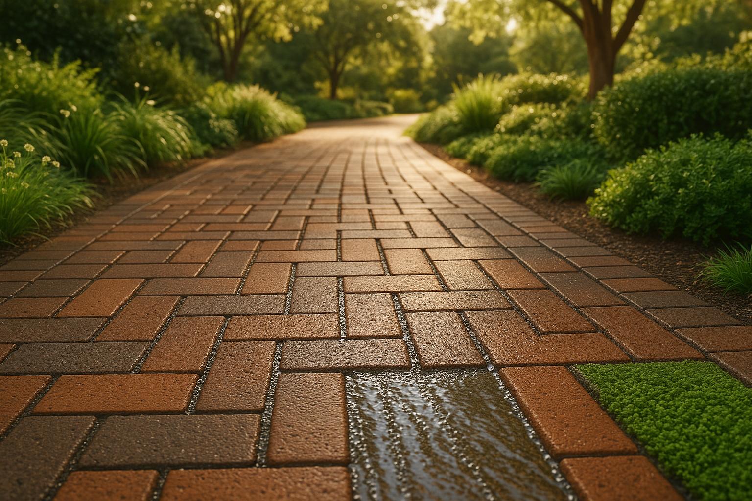 Permeable Clay Brick Pavers for Stormwater Management