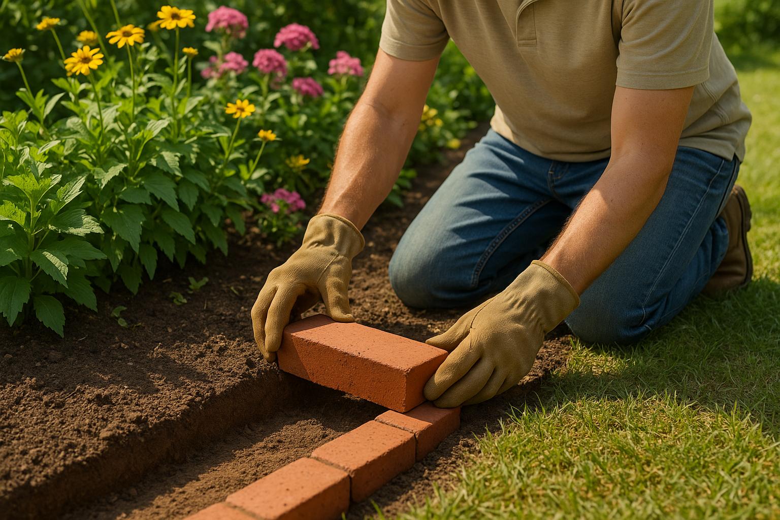 How to Install Brick Edging for Garden Beds