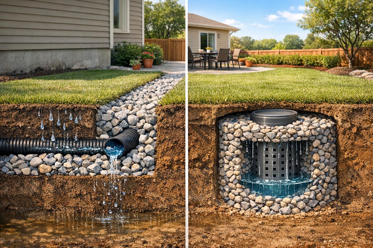 French Drains vs. Dry Wells: Which Works Best?