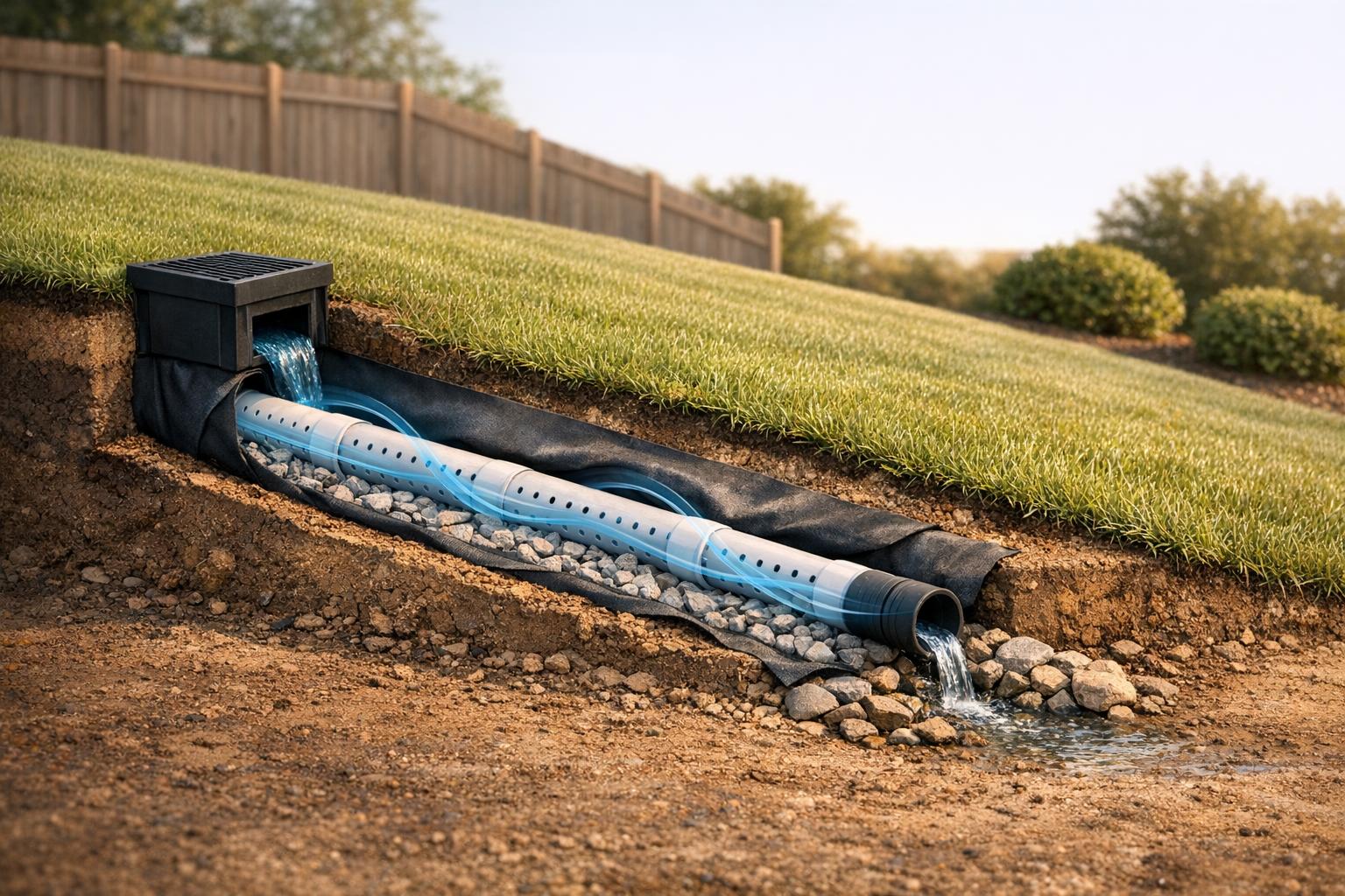How to Install French Drains on Slopes