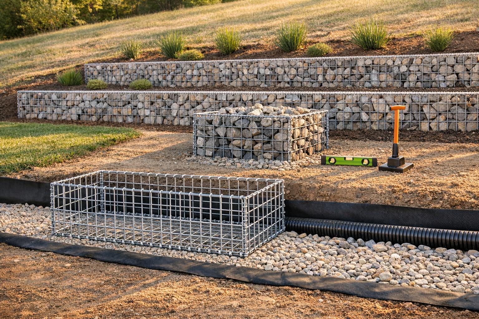 Gabion Structures for Sloped Landscapes