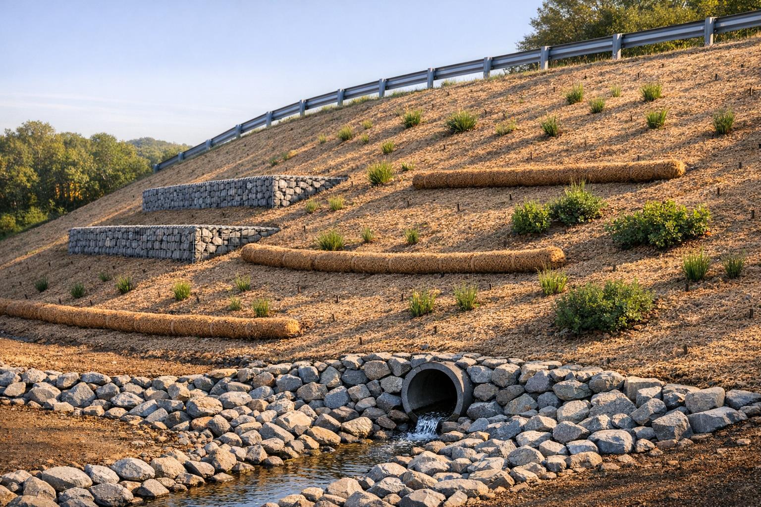 Erosion Control Techniques for Steep Embankments