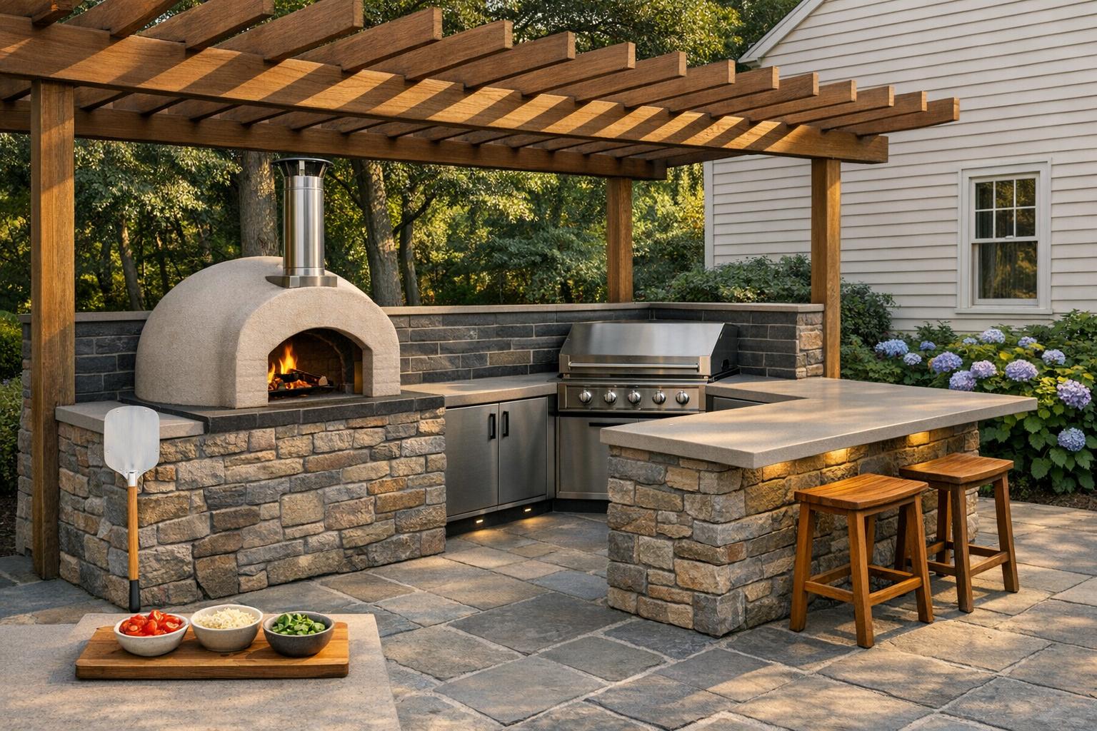 Top Outdoor Kitchen Designs with Pizza Ovens in Maryland