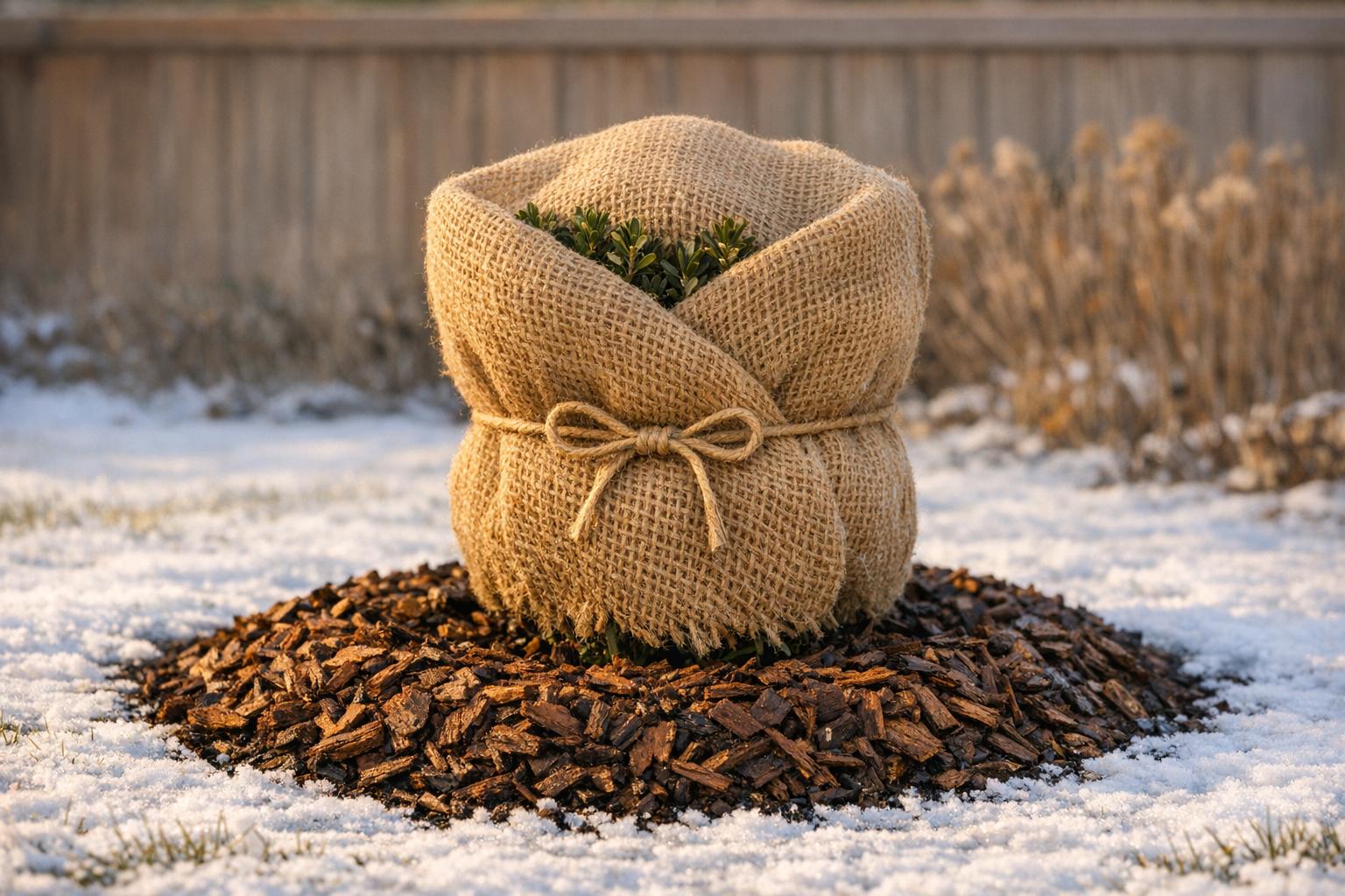 Mulch vs. Burlap: Winter Shrub Protection