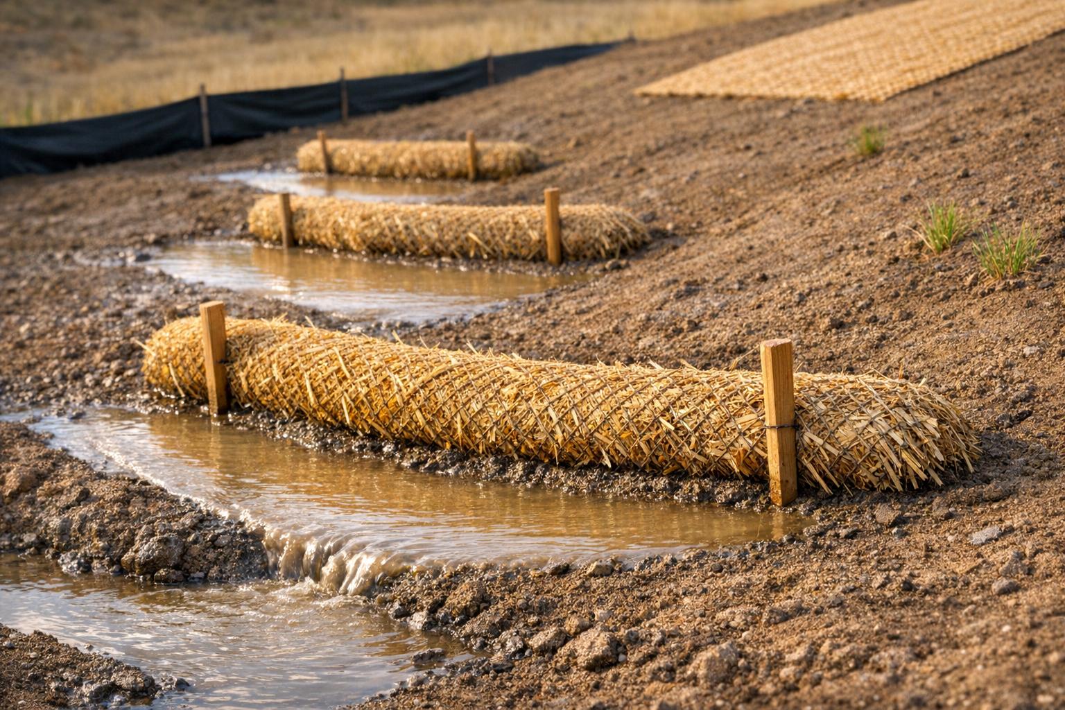 Straw Wattles: Temporary Sediment Control for Slopes