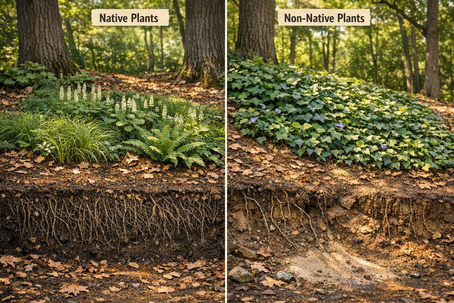 Native vs. Non-Native Shade Plants for Slopes
