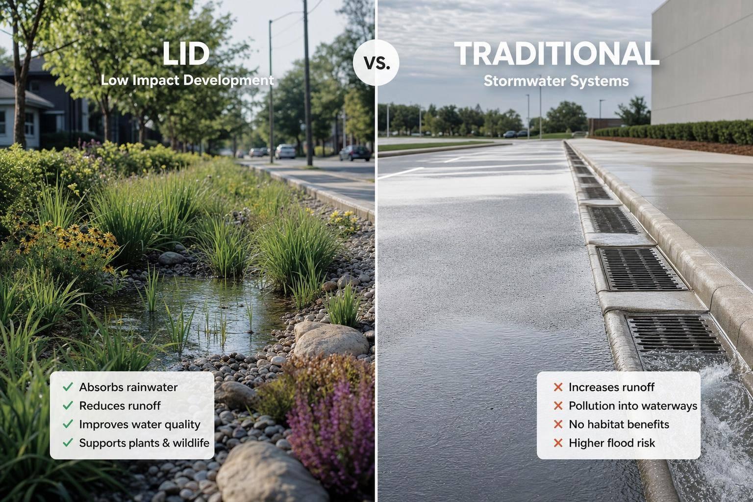 LID vs. Traditional Stormwater Systems