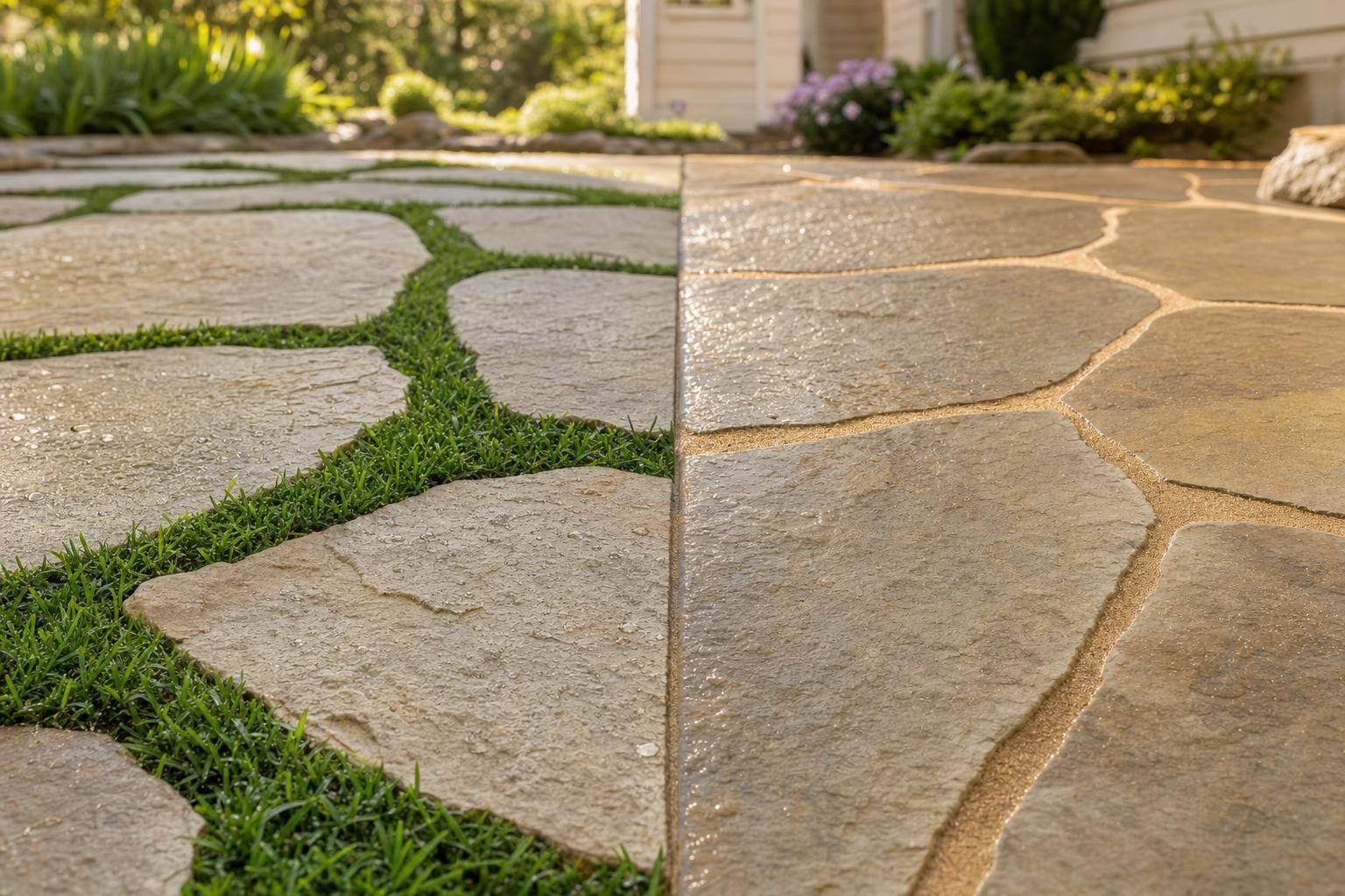 Natural Stone Paving with Grass Joints: Pros & Cons