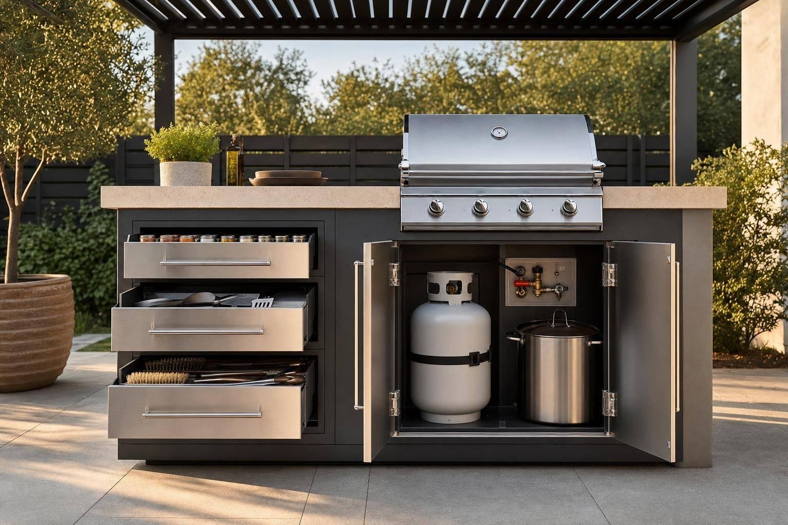 Outdoor Kitchen Drawers vs Doors: Comparison