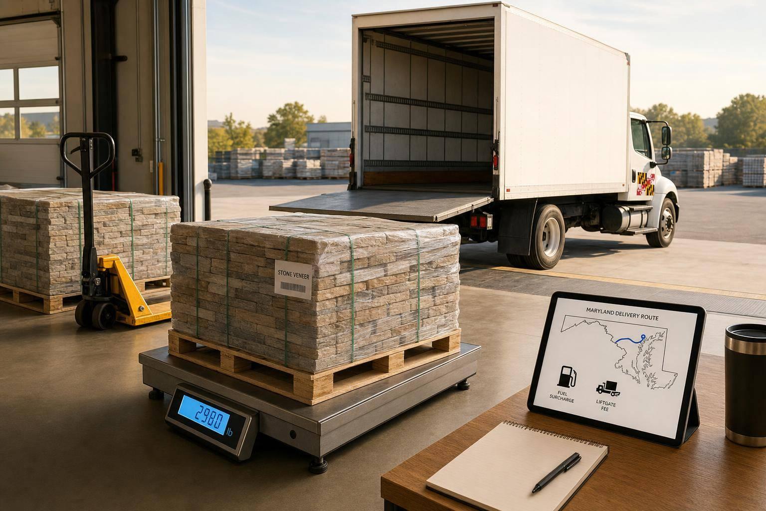 Stone Veneer Delivery Cost Data for Maryland