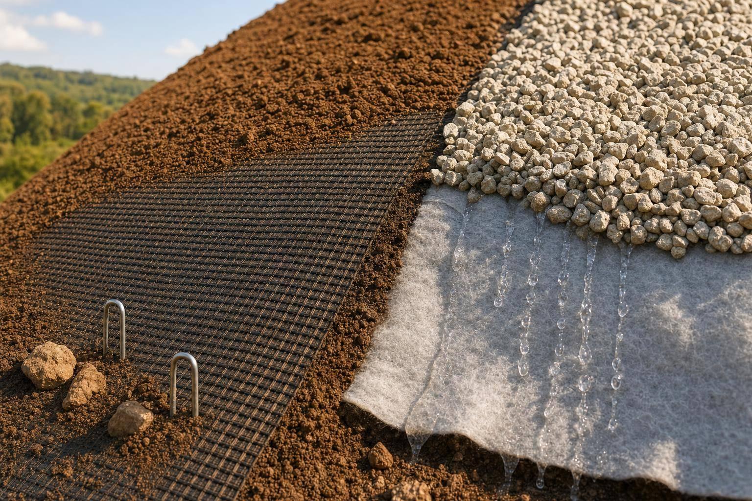 Woven vs nonwoven geotextiles on steep slopes