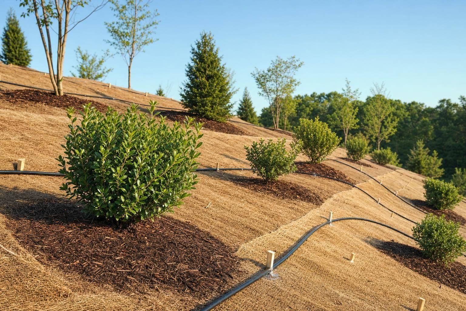 Best Shrubs and Trees for Dry Slopes in Maryland