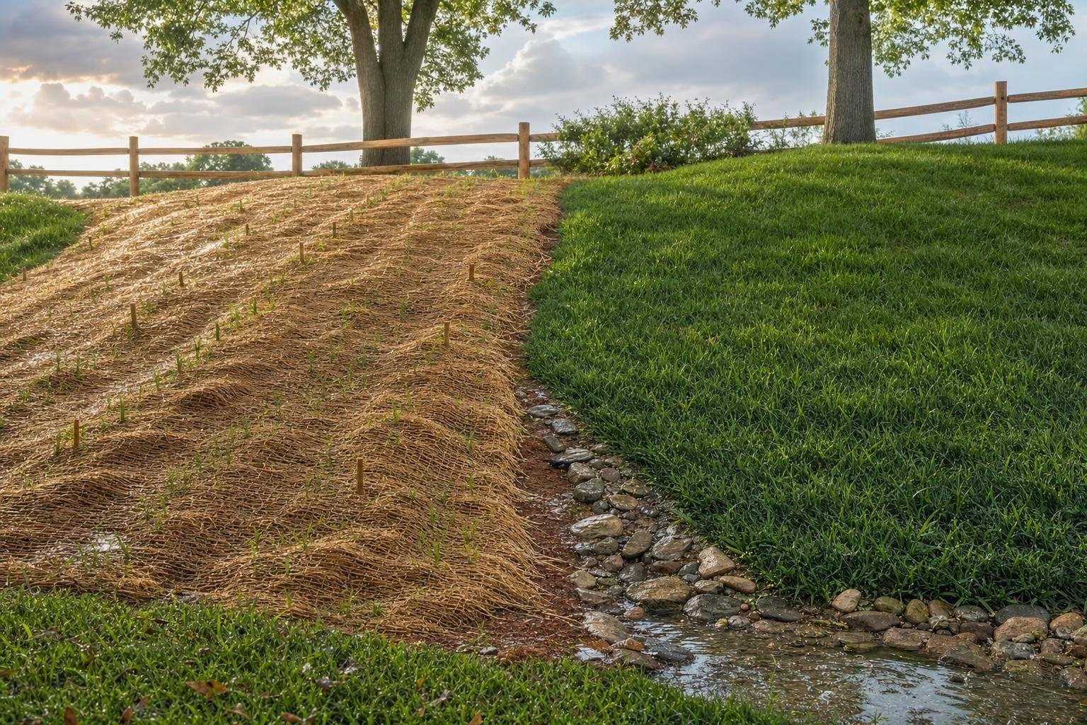 Erosion Blanket vs Matting: Maryland Site Comparison
